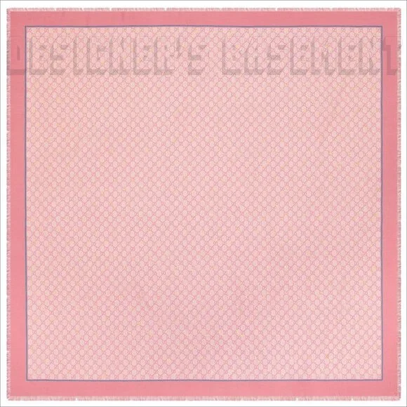 GUCCI pink GG with gold Horsebits print giant 53"-square modal/silk scarf NWT🎁 - Picture 2 of 10